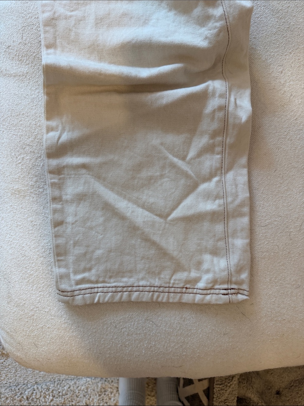 Cream Straight-Leg Jeans - Picture 4 of 5
